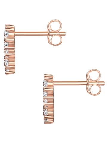 Glanzstücke München Ohrstecker Blume/Kreis aus Sterling Silber mit Zirkonia in roségold