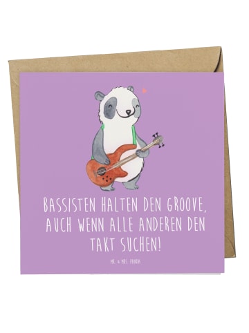 Mr. & Mrs. Panda Einladungskarte Bassgitarre Groove mit Spruch in Lavendeltraum