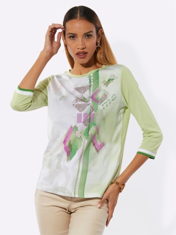 creation L Rundhalsshirt in ecru-pistazie-bedruckt