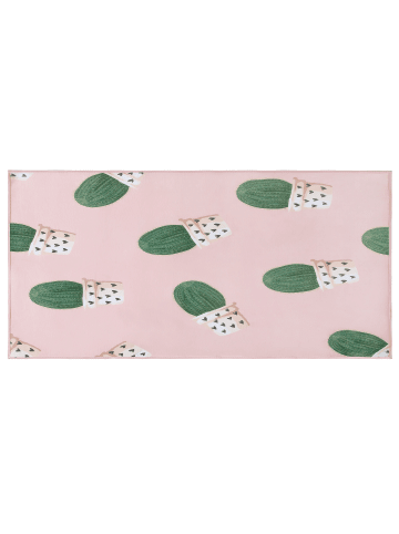 Beliani Kinderteppich ELDIVAN in Rosa/Grün - (W) 80 x (H) 1 x (L) 150 cm