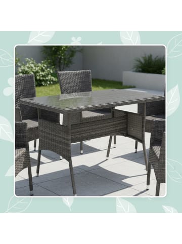 relaxdays Gartentisch in Grau - (B)100 x (H)70 x (T)60 cm