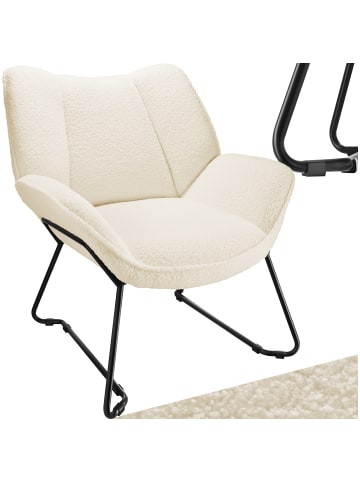tectake Polstersessel, mit Bouclé-Bezug, 73 x 72 x 81 cm