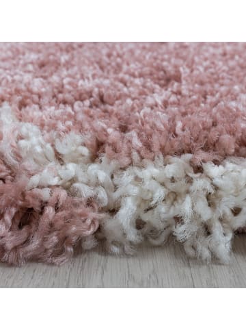 KADIMA DESIGN Teppich Hochflor Shaggy Skandi-Muster Polypropylen Wohnzimmer in Rosa