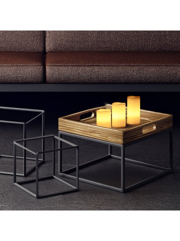 relaxdays 12 x LED-Kerze in Creme - Ø7 cm