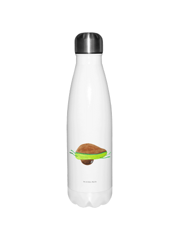 Mr. & Mrs. Panda Thermosflasche Avocado Yoga ohne Spruch in Weiß