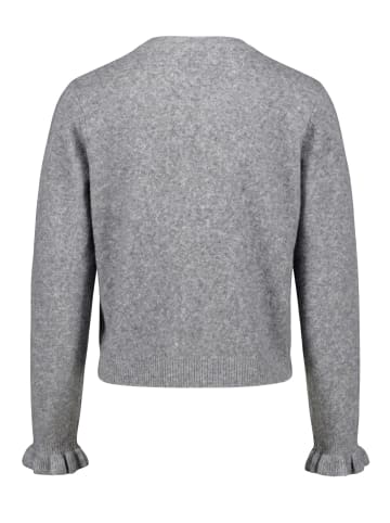 Zero Strick-Cardigan mit Rüschen in True Grey Melange