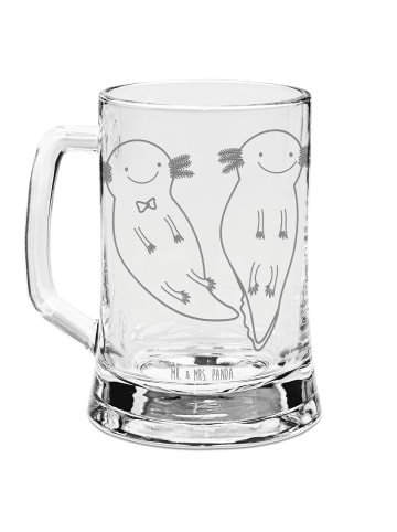Mr. & Mrs. Panda Gravur Bierkrug Axolotl Freundin ohne Spruch in Transparent