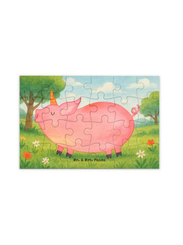 Mr. & Mrs. Panda Puzzle Einhorn Schwein Design ohne Spruch in Weiß