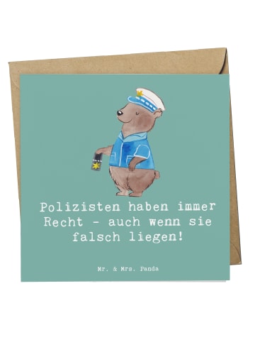 Mr. & Mrs. Panda Deluxe Karte Polizist Humor mit Spruch in Meeresbrise