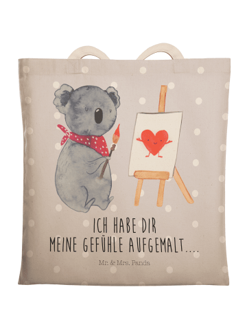 Mr. & Mrs. Panda Shopper Koala Künstler mit Spruch in Grau Pastell