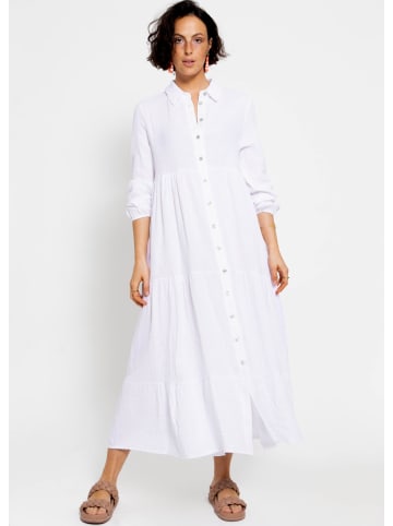 SASSYCLASSY Musselin Maxi Kleid in weiß