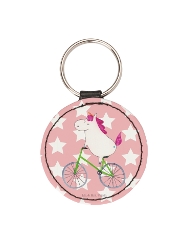 Mr. & Mrs. Panda Anhänger Einhorn Radfahrer ohne Spruch in Rot Pastell