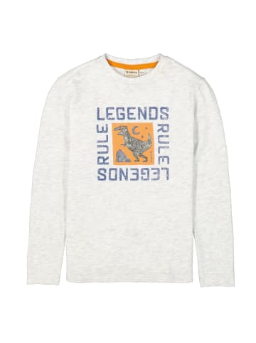 Garcia Langarmshirt mit Saurier-Print in white melee