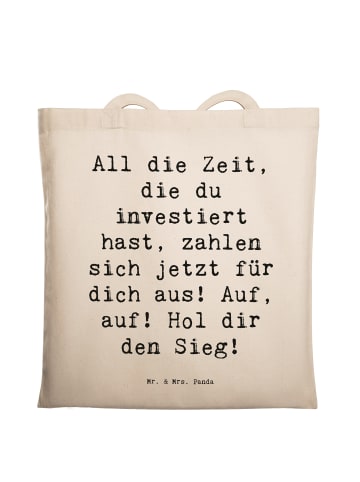 Mr. & Mrs. Panda Tüte Spruch Sportliche Wettkämpfe Erfolg mit Sp... in Creme