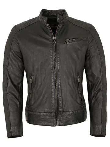 Capitano Bikerlederjacke Lammnappa in Schwarz