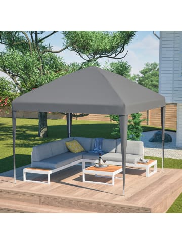 ABRIHOME Pavillon in Grau 3x3 m höhenverstellbar mit 4 Sandsäcken