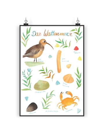 Mr. & Mrs. Panda Poster Wattenmeer mit Spruch in Bunt
