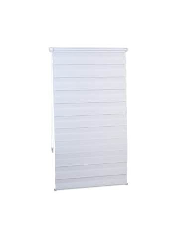 relaxdays 2x Doppelrollo in Weiß - (B)80 x (H)150 cm
