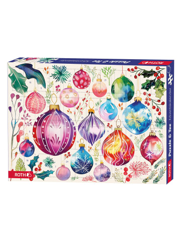 ROTH Puzzle und Tee-Adventskalender Motiv Baumschmuck in Lila