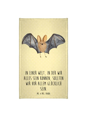 Mr. & Mrs. Panda Handtuch Fledermaus Flügel mit Spruch in Gelb Pastell