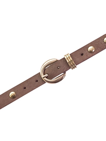 b.belt Nietengürtel Leder in medium grey