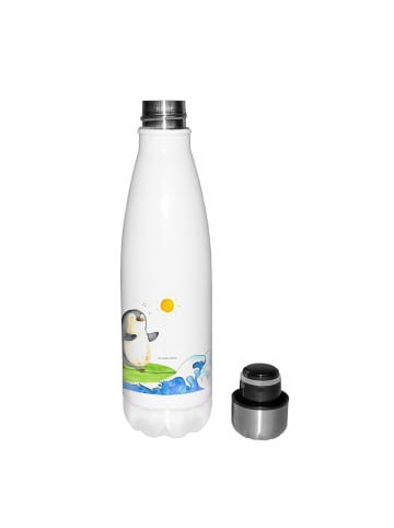 Mr. & Mrs. Panda Thermosflasche Pinguin Surfer ohne Spruch in Weiß