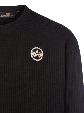 Alpha Industries Sweatshirt Studio Waffle in schwarz
