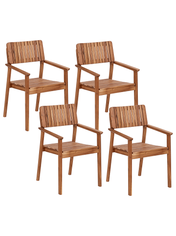 Beliani 4er-Set Esszimmerstuhl AGELLO in Braun