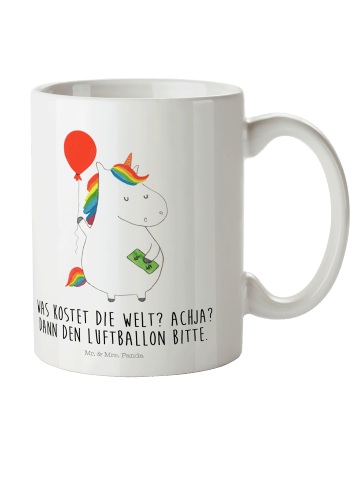 Mr. & Mrs. Panda Kindertasse Einhorn Luftballon mit Spruch in Weiß