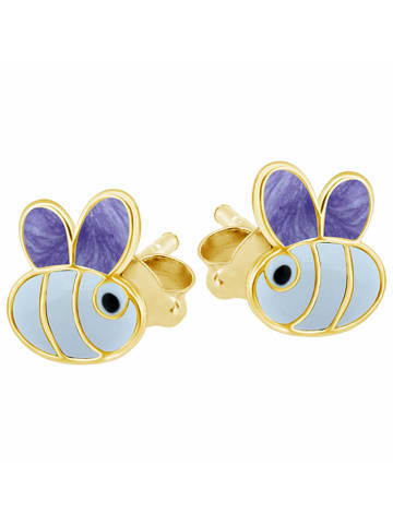 schmuck23 Gold Ohrringe 925 Biene 0,7 cm x 0,8 cm