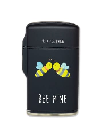 Mr. & Mrs. Panda Feuerzeug Biene Liebe mit Spruch in Schwarz