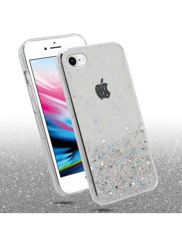 cadorabo Hülle für Apple iPhone 7 / 7S / 8 / SE 2020 Glitter in Transparent mit Glitter