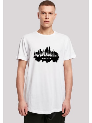 F4NT4STIC Long Cut T-Shirt Cities Collection - New York skyline in weiß