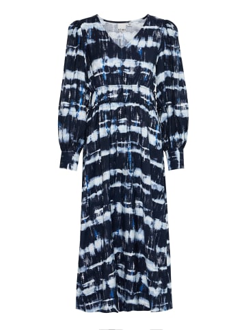 ICHI Kleid IHVARIEL Regular fit in Blue Fossil Ikat aop