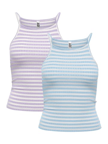 JACQUELINE de YONG Gestreiftes Tank Top 2-er Stück Ärmelloses Set JDYFRANSISKA in Blau-2