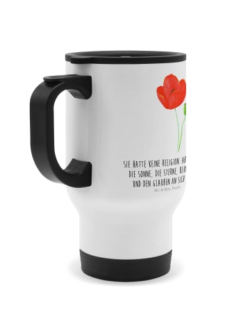 Mr. & Mrs. Panda thermosbecher Blume Mohnblume mit Spruch in Weiß