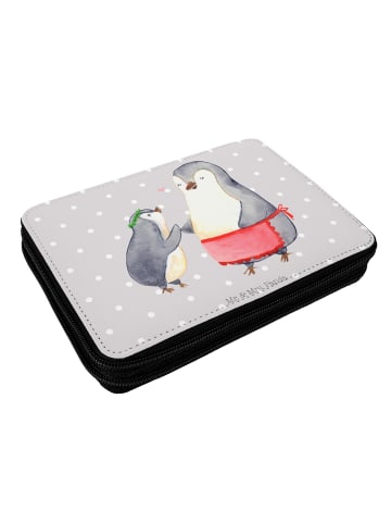Mr. & Mrs. Panda Federmappe Pinguin mit Kind ohne Spruch in Grau Pastell