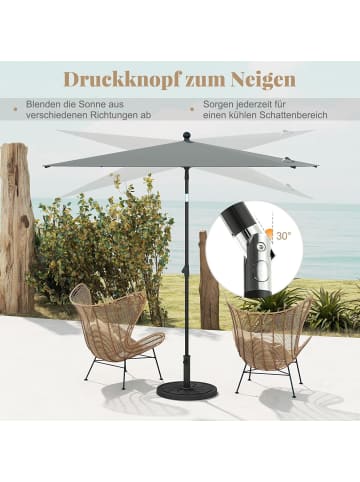 COSTWAY Sonnenschirm rechteckig 210x140 cm in Grau