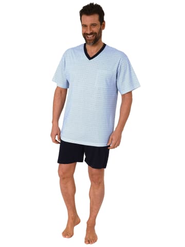 NORMANN kurzarm Schlafanzug Shorty Pyjama - 72105 in marine
