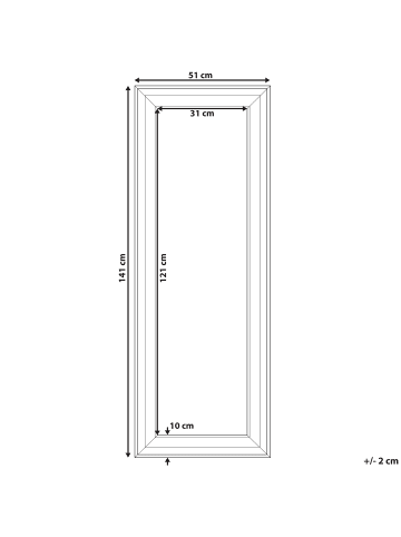 Beliani Wandspiegel LUNEL in Weiß - (W) 51 x (H) 141 x (L) 3 cm Vertikal