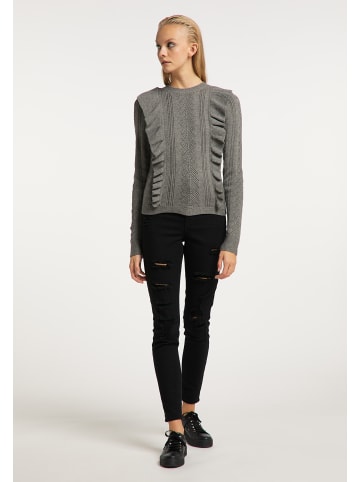 myMo ROCKS Damen Strickpullover in Grau