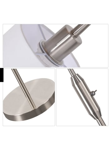 ZMH Stehlampe 163cm in silver 360° Drehbar mit Stoff Lampenschirm