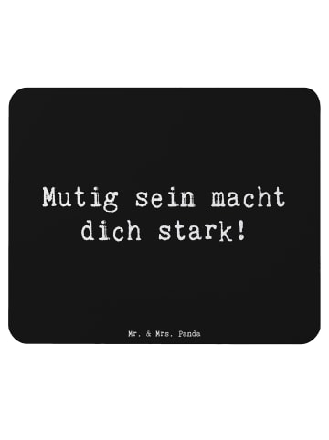 Mr. & Mrs. Panda Mauspad Spruch Angst überwinden mit Spruch in Schwarz