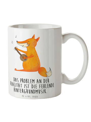 Mr. & Mrs. Panda Kaffeebecher Fuchs Gitarre mit Spruch in Weiß