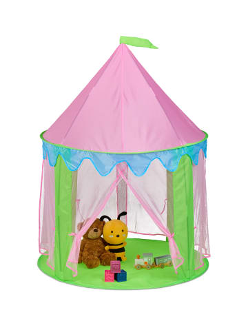 relaxdays Spielzelt "Prinzessin" in Grün/ Rosa - (H)135 x ø 102 cm