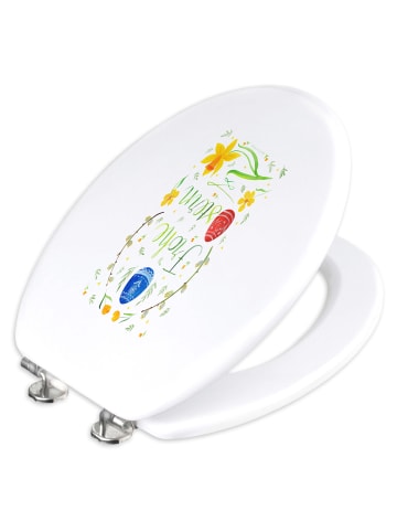 Mr. & Mrs. Panda WC Sitz Ostern Frohe Ostern mit Spruch in Weiß