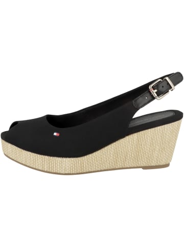 Tommy Hilfiger Keilsandale Iconic Elba Sling Back Wedge in schwarz