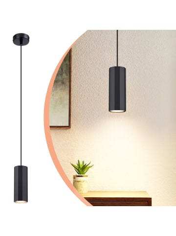 ZMH Pendelleuchte 1-flammige GU10 in Schwarz Modern Metall Sechseckiges Design