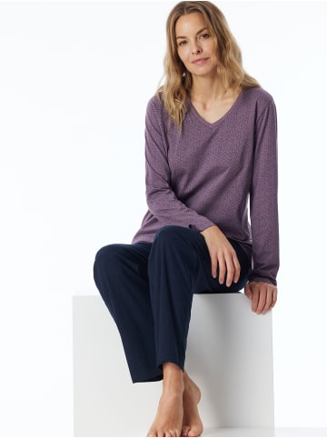 Schiesser Pyjama Comfort Essentials in malve, dunkelblau