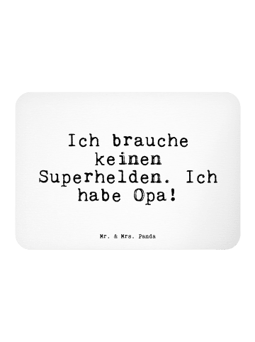 Mr. & Mrs. Panda Kühlschrankmagnet Ich brauche keinen Superhelde... in Weiß